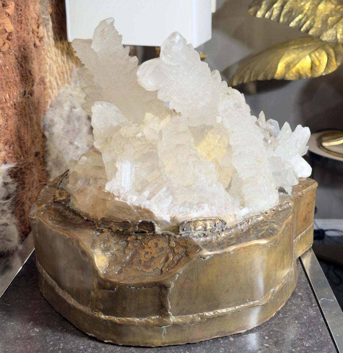 Large “gypsum” Light Sculpture, Richard Faure, Paris, France, Circa 1980-photo-1