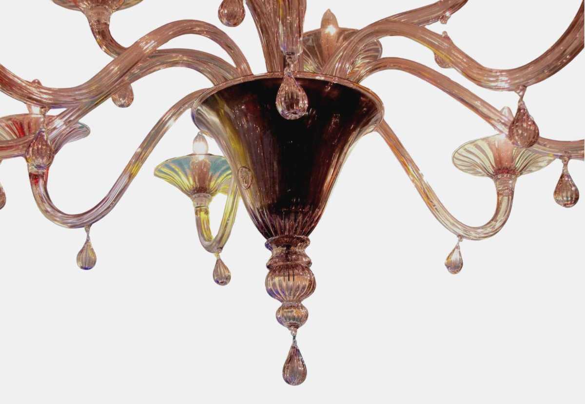 Paire De Lustres, Venini, Murano, Italie, Vers 1970-photo-2