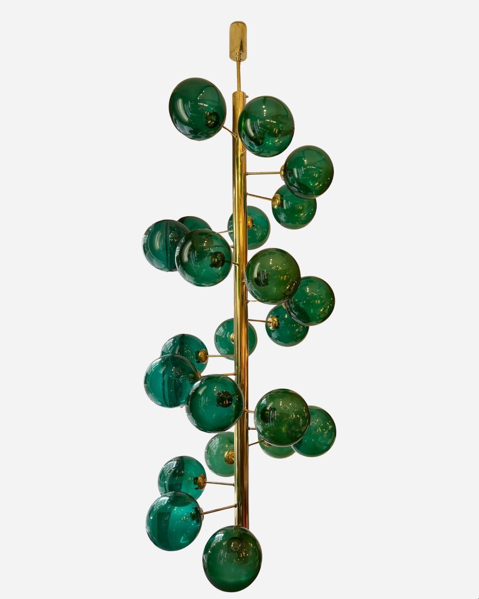 Very Large Green "bubble" Chandelier, Murano, Italy, Circa 2020-photo-2