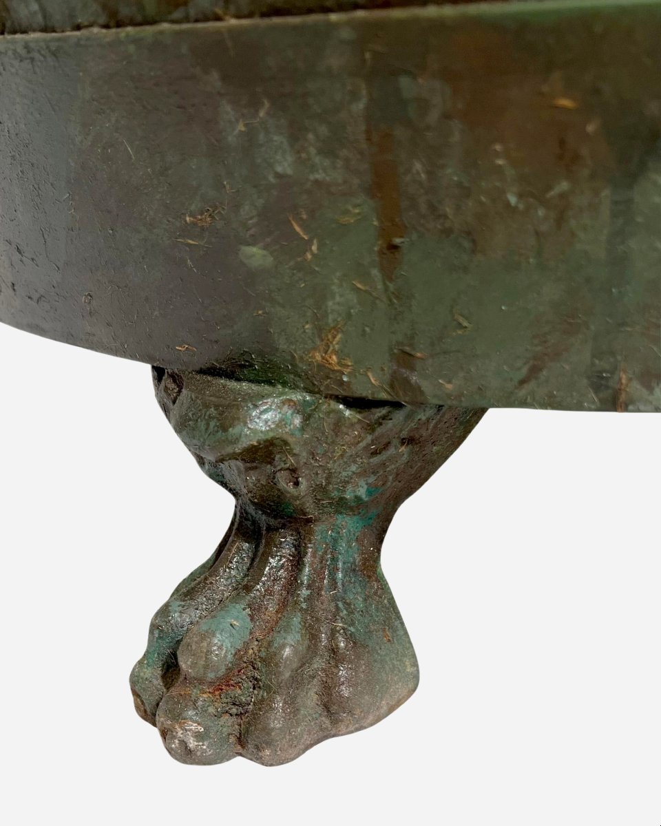 Paire de bacs à oranger en chêne, fer et fonte, France, vers 2020-photo-2