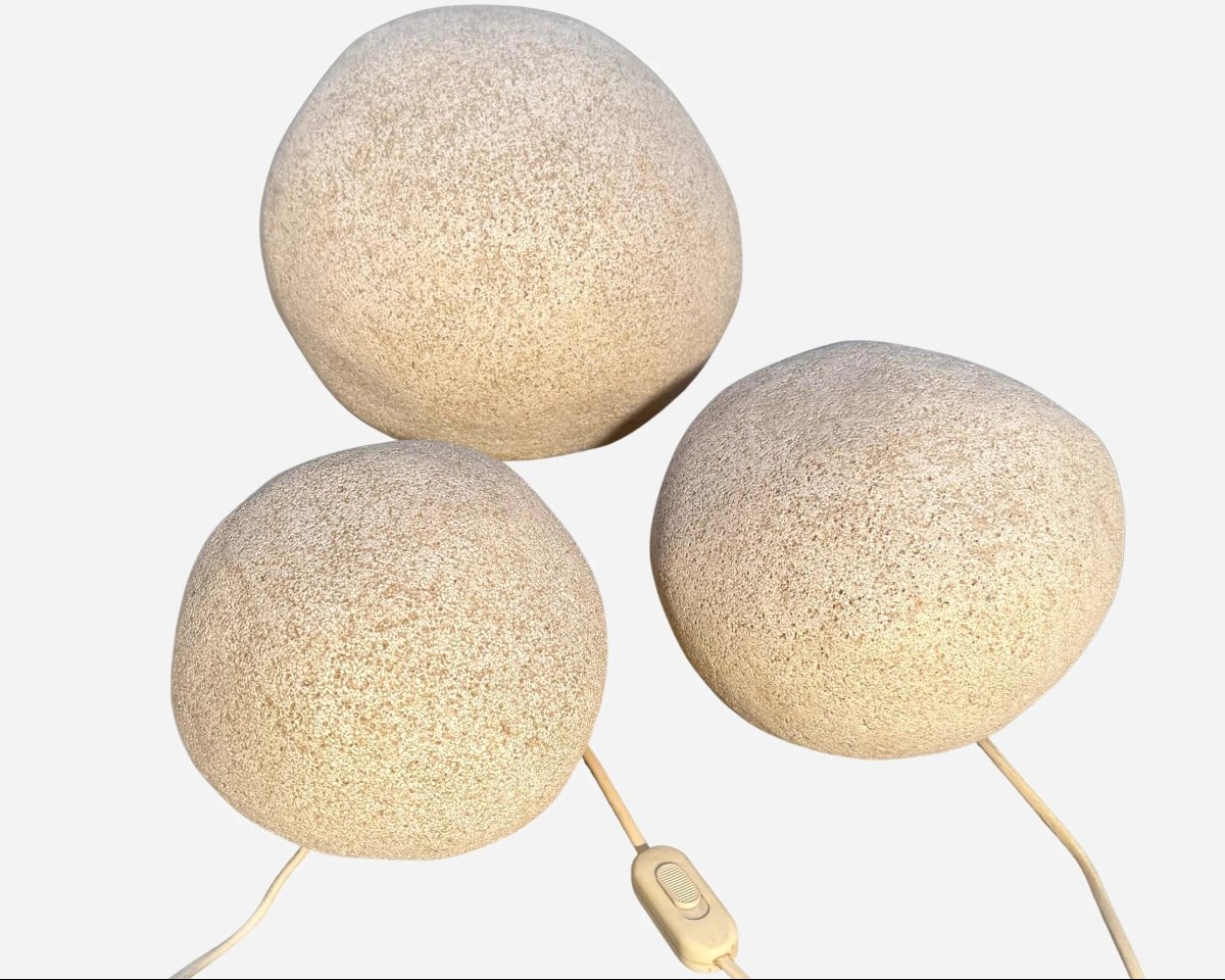Set Of Four “rocher” Lamps André Cazenave, Atelier A, France, Circa 1960/1970-photo-1