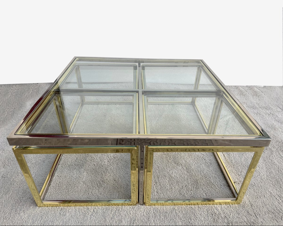 Coffee Table Including Four Nesting Coffee Tables, Paris, France, Circa 1970-photo-2
