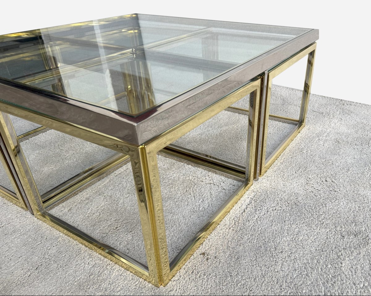 Coffee Table Including Four Nesting Coffee Tables, Paris, France, Circa 1970-photo-2