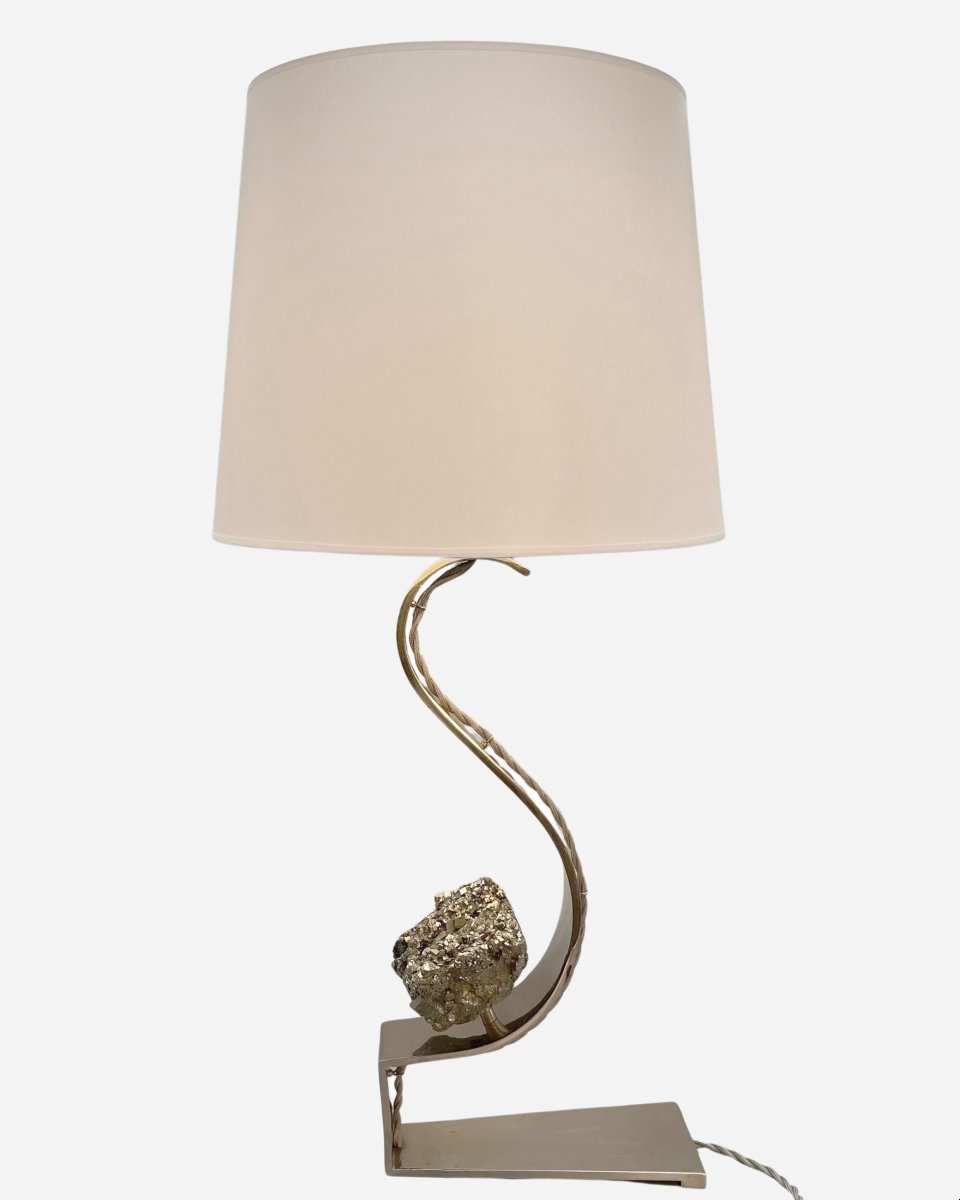 Pyrite Lamp, By Claude De Muzac, Paris, France, Circa 1970-photo-2