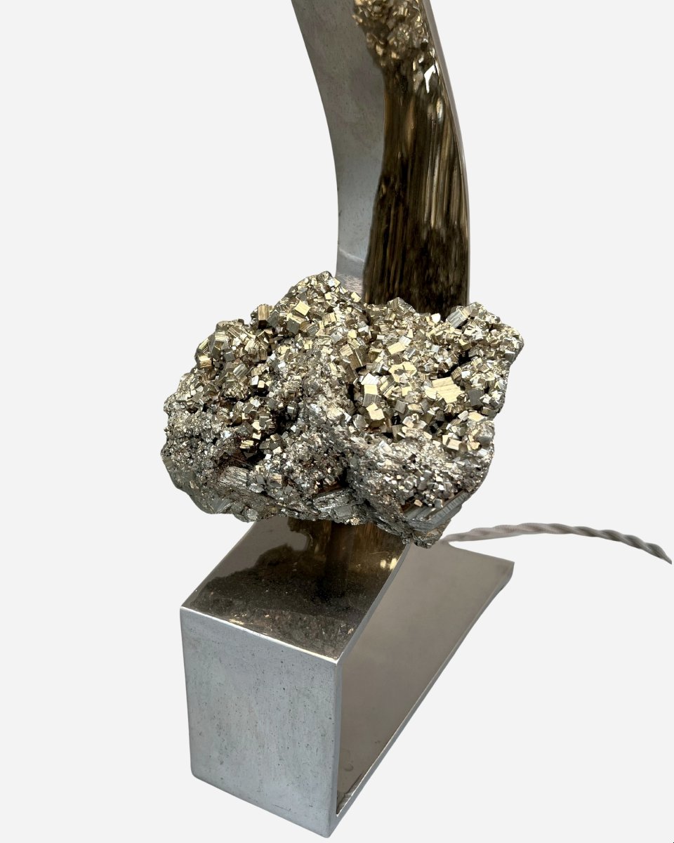 Pyrite Lamp, By Claude De Muzac, Paris, France, Circa 1970-photo-2