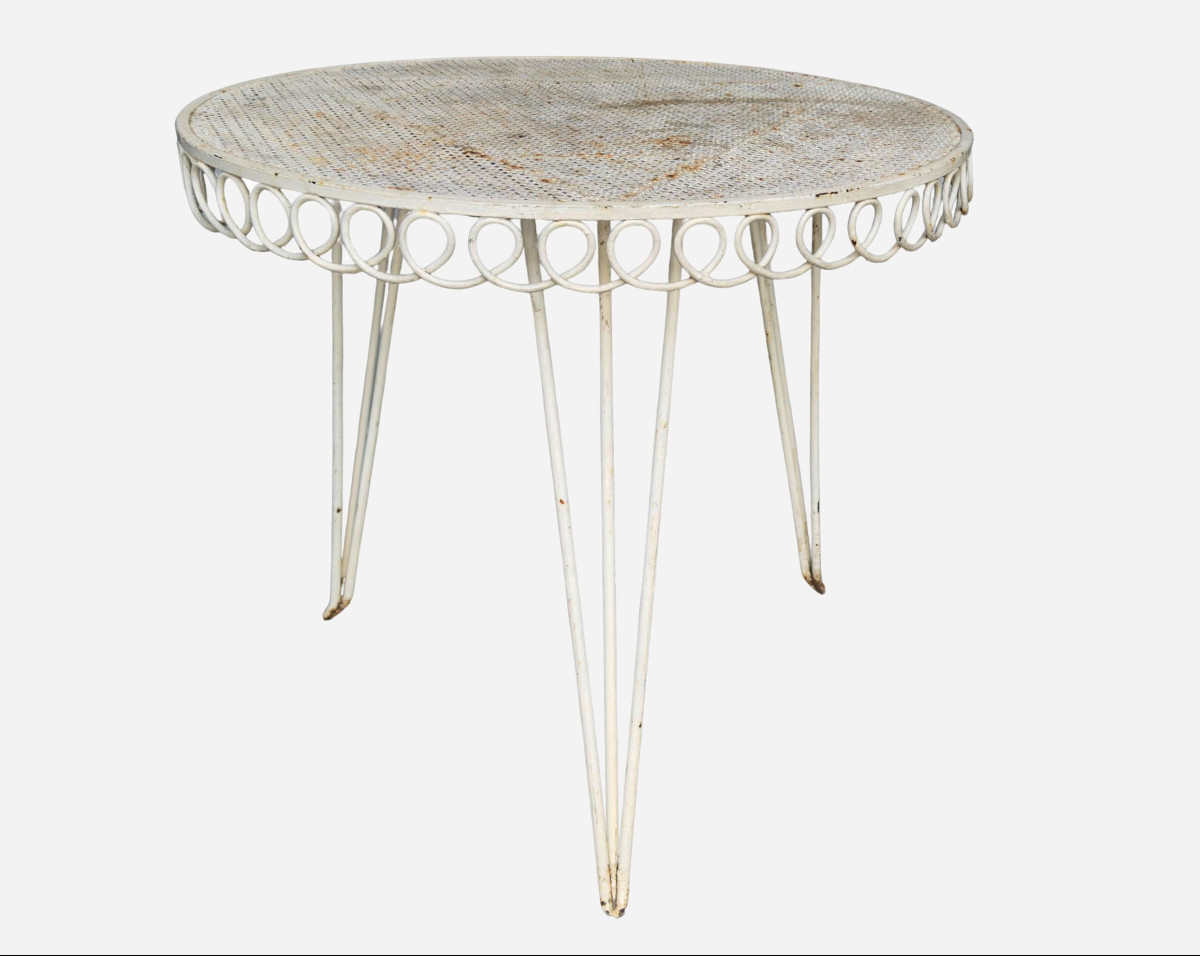 Lacquered Iron Garden Table, In The Style Of Mathieu Matégot (1910-2001), France, Circa 1950