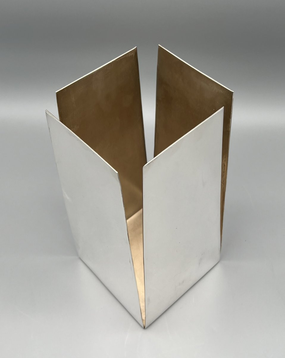 Trois cache-bouteilles en métal argenté, Éditions Lancel, Paris, France, vers 1970-photo-4
