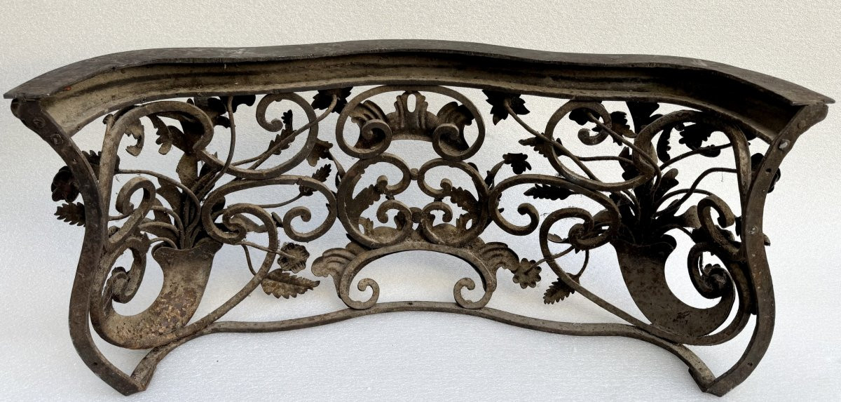 Rare Pair Of Wrought Iron Window Railings, France, Circa 1850-photo-3