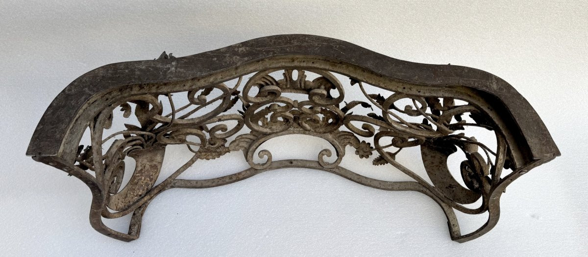 Rare Pair Of Wrought Iron Window Railings, France, Circa 1850-photo-4