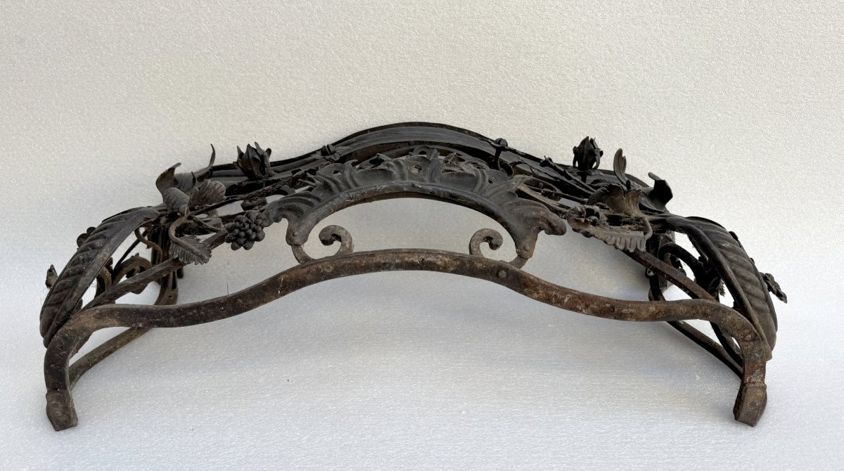 Rare Pair Of Wrought Iron Window Railings, France, Circa 1850-photo-3