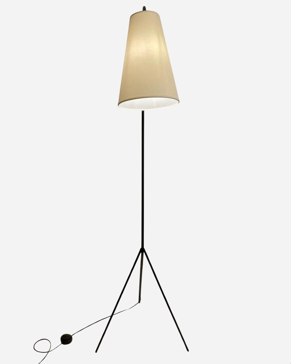 Tripod Floor Lamp With Adjustable Cone Shade, Paris, France, Circa 1950-photo-3