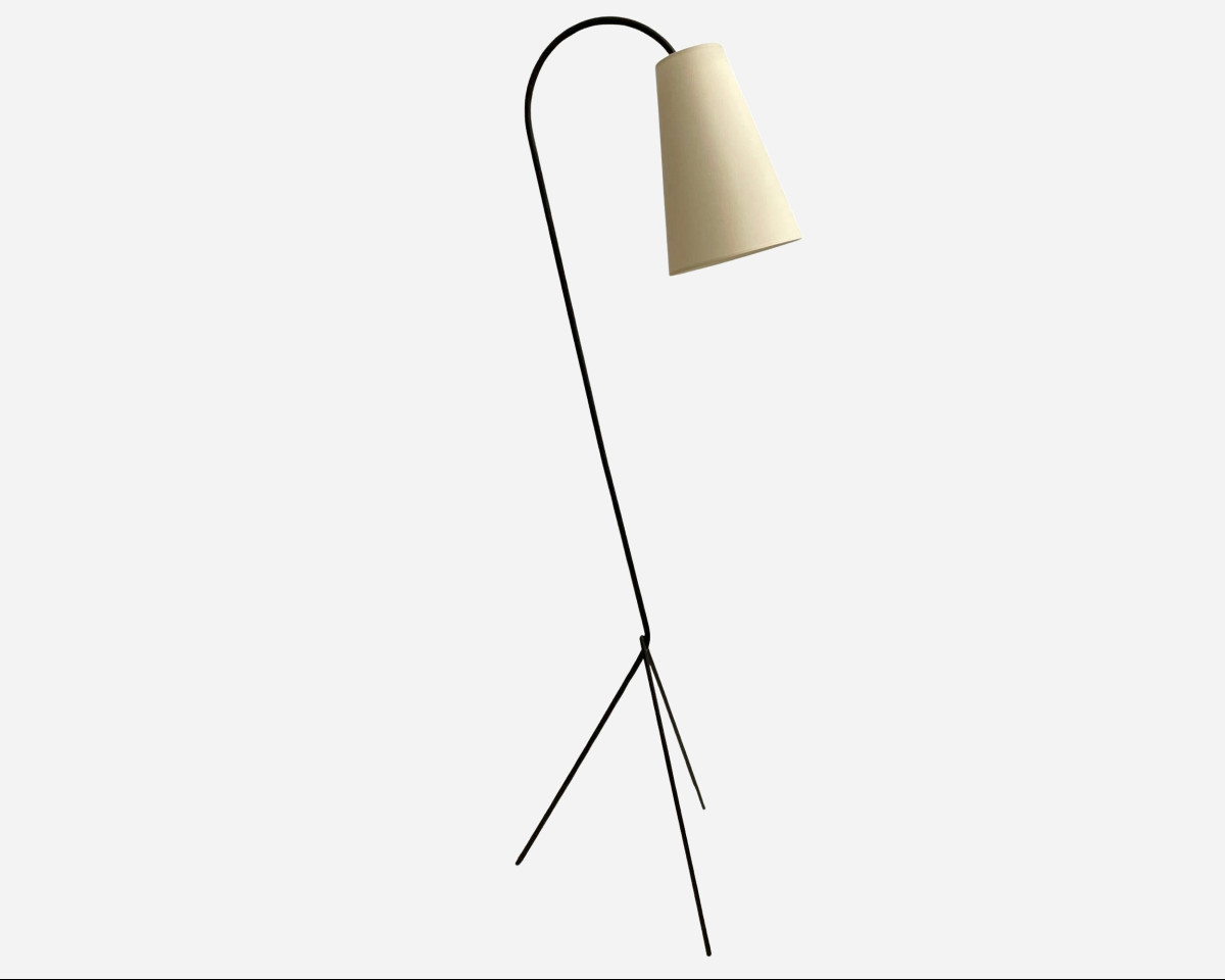 Tripod Floor Lamp With Adjustable Cone Shade, Paris, France, Circa 1950