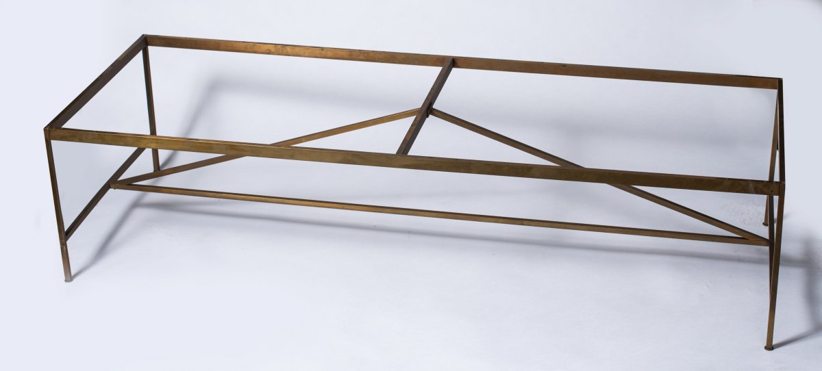 Table basse en laiton et marbre, par Paul McCobb, Philadelphie, États-Unis, vers 1955 / 1960 -photo-3