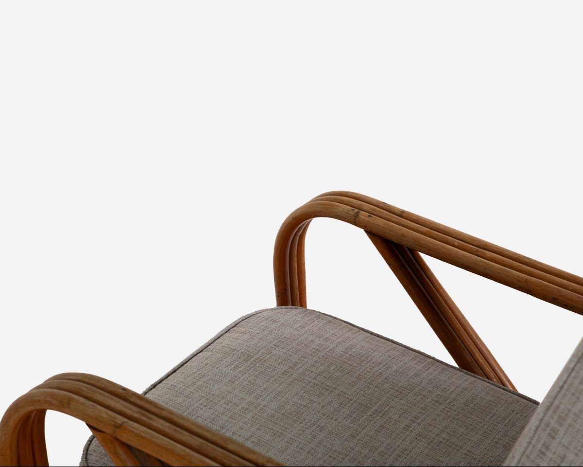 « Fausse »paire de fauteuils en bambou et rotin, France, vers 1960-photo-1