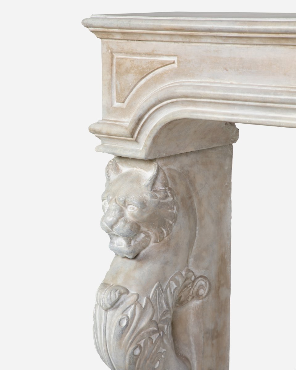 Neoclassical Plaster Fireplace, France, Circa 1880-photo-4