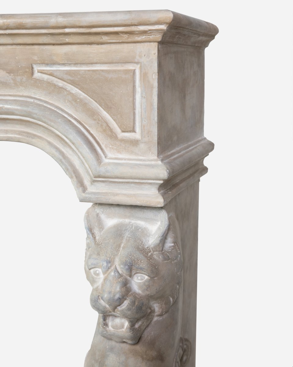 Neoclassical Plaster Fireplace, France, Circa 1880-photo-1