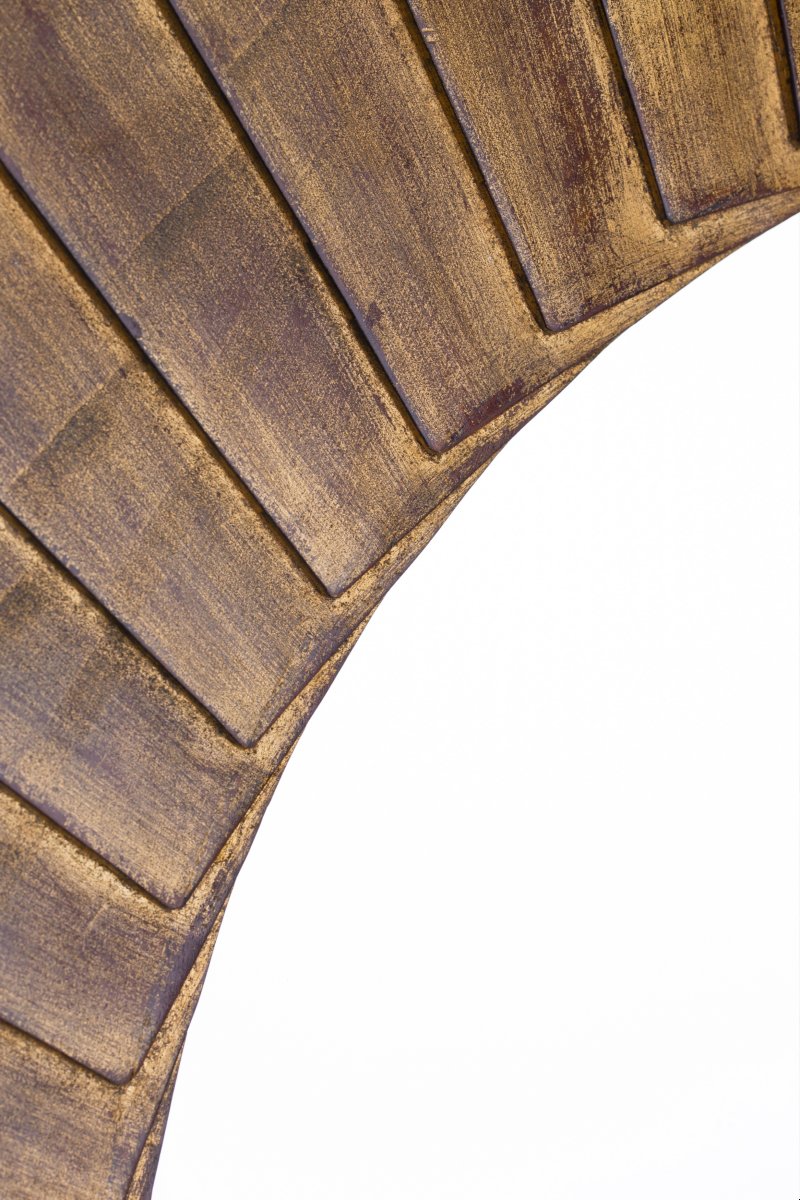 Miroir rond à encadrement en bois à décor plissé, Éd. Christopher Guy, Indonésie vers 2018-photo-3