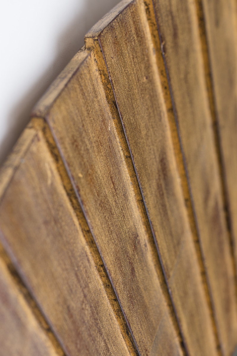 Miroir rond à encadrement en bois à décor plissé, Éd. Christopher Guy, Indonésie vers 2018-photo-1