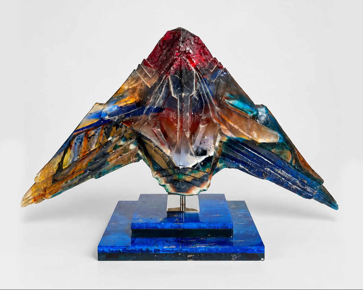 Sculpture en résine, par Pierre Giraudon, Paris, France, vers 1980