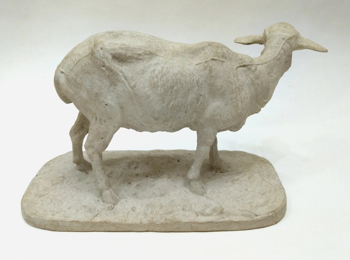 "standing Sheep", Studio Plaster, By Pierre-jules Mêne, France, Circa 1864-photo-1
