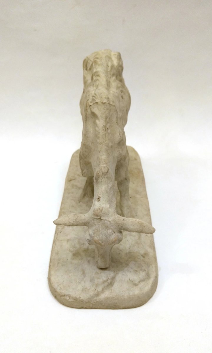 "grazing Goat", Studio Plaster Cast, By Pierre-jules Mêne, Paris, France, Circa 1844-photo-1