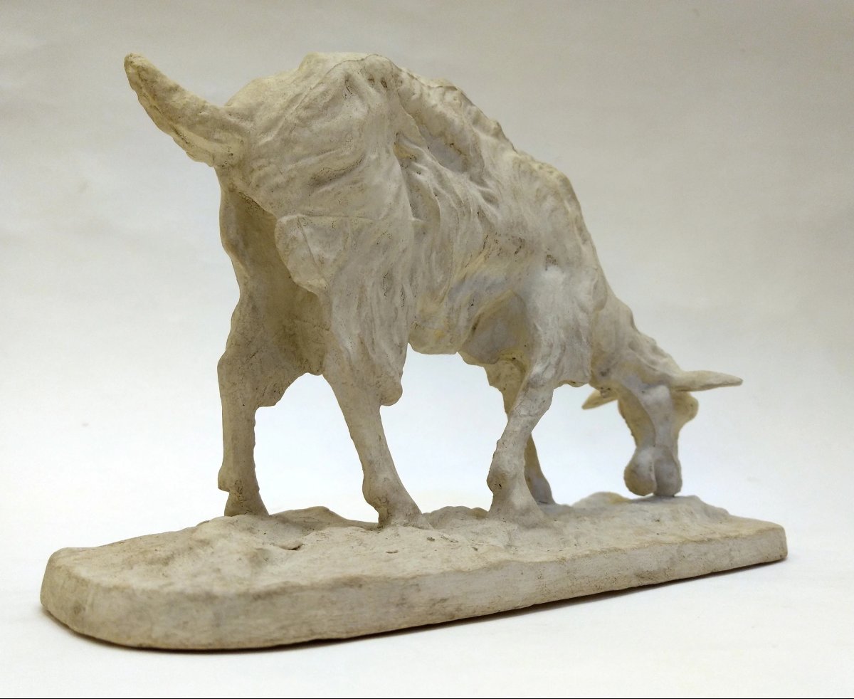 "grazing Goat", Studio Plaster Cast, By Pierre-jules Mêne, Paris, France, Circa 1844-photo-2