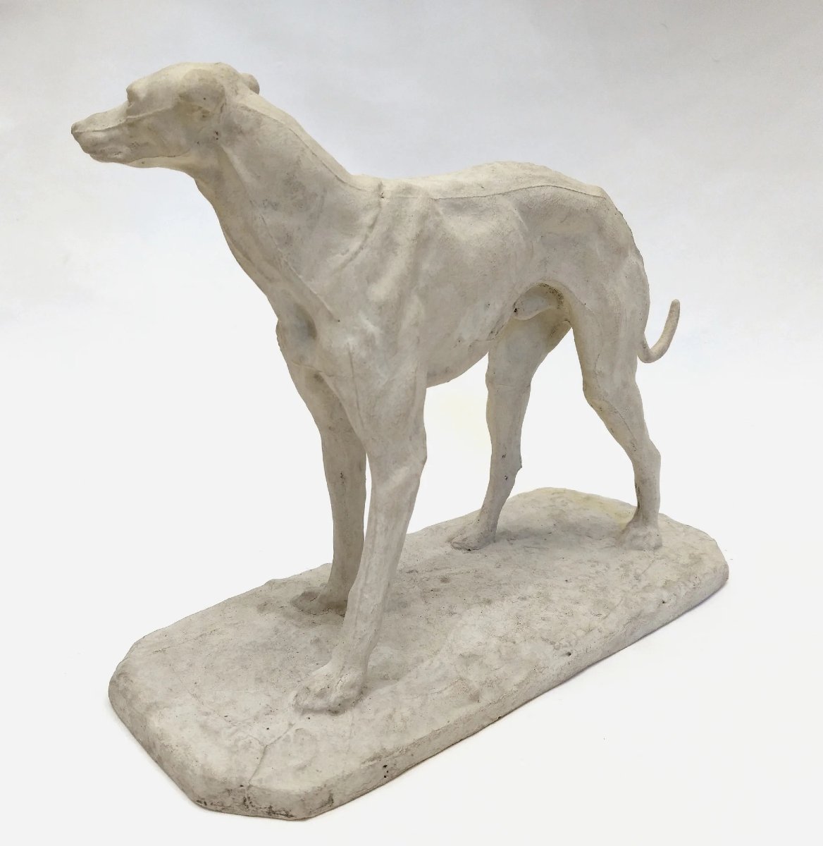 Workshop Plaster Of A Greyhound, By Pierre-jules Mêne, France, Circa 1850-photo-1