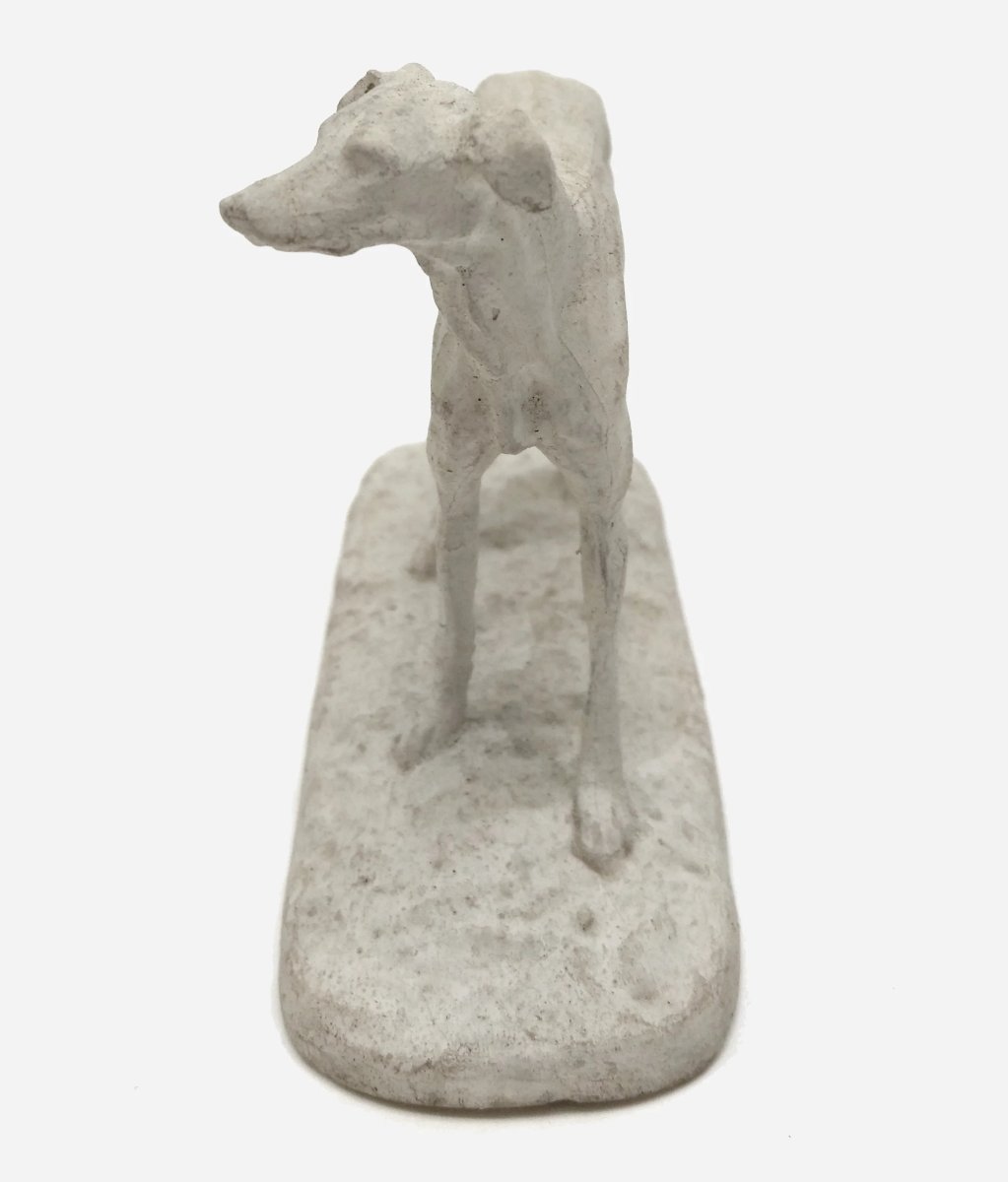 Small Plaster Statuette Of A Greyhound, By Pierre-jules Mêne, France, Circa 1850-photo-3
