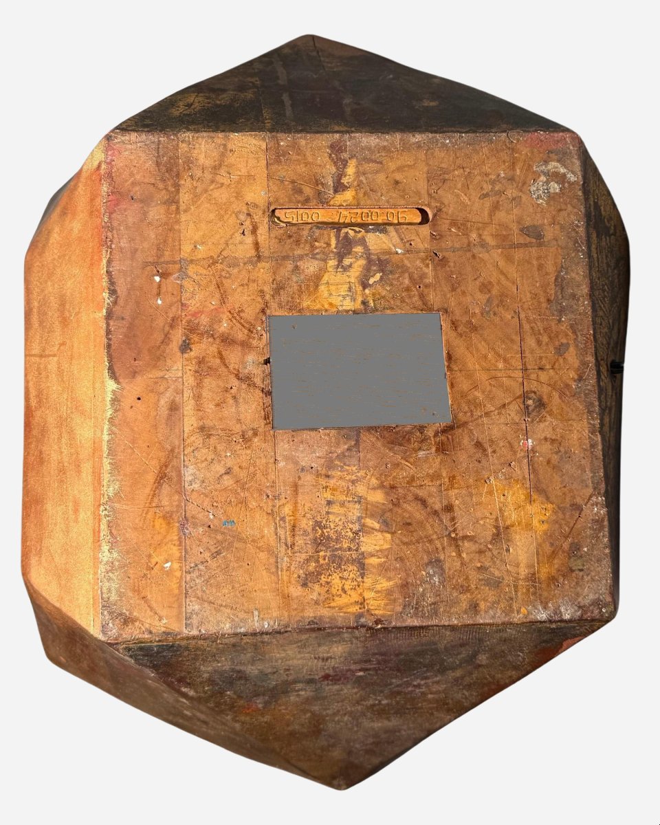 Important pied de lampe en bois sculpté et doré Éd. Christopher Guy, Java, Indonesie, vers 2000-photo-4