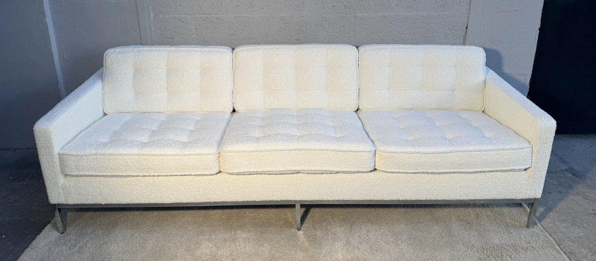 Large Three-seater Sofa, By Florence Knoll, Knoll International, Circa 1970-photo-2