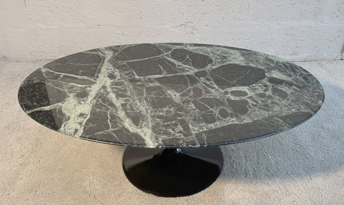 Elegant Oval Coffee Table, By Eero Saarinen, Knoll International, Usa, Circa 1970-photo-2