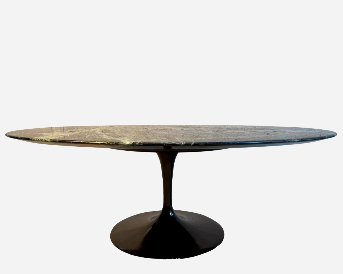 Elegant Oval Coffee Table, By Eero Saarinen, Knoll International, Usa, Circa 1970-photo-3