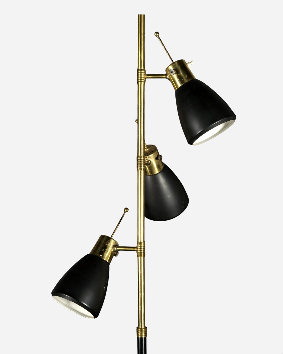 Lampadaire en métal laqué et laiton, Monix, Paris, France, vers 1960-photo-3