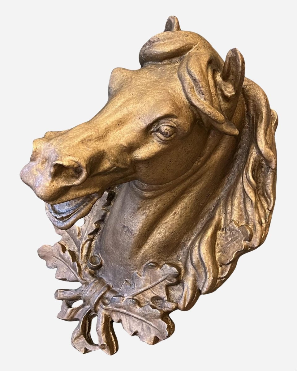 Large Cast Iron Horse Head, France, Circa 1880/1900-photo-4