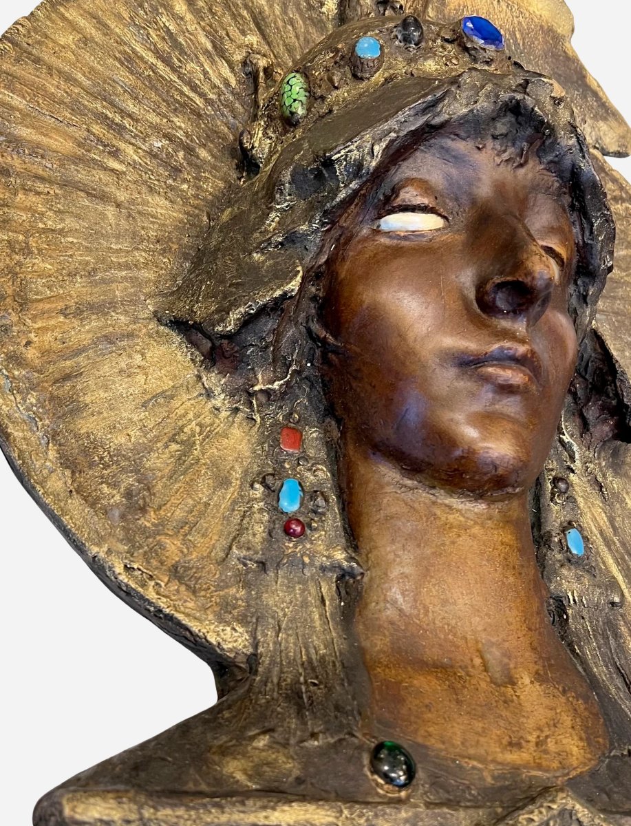 “theodora, Florentine Medallion”, Plaster Cast, Jean Rivière, Toulouse, France, 1891-photo-4