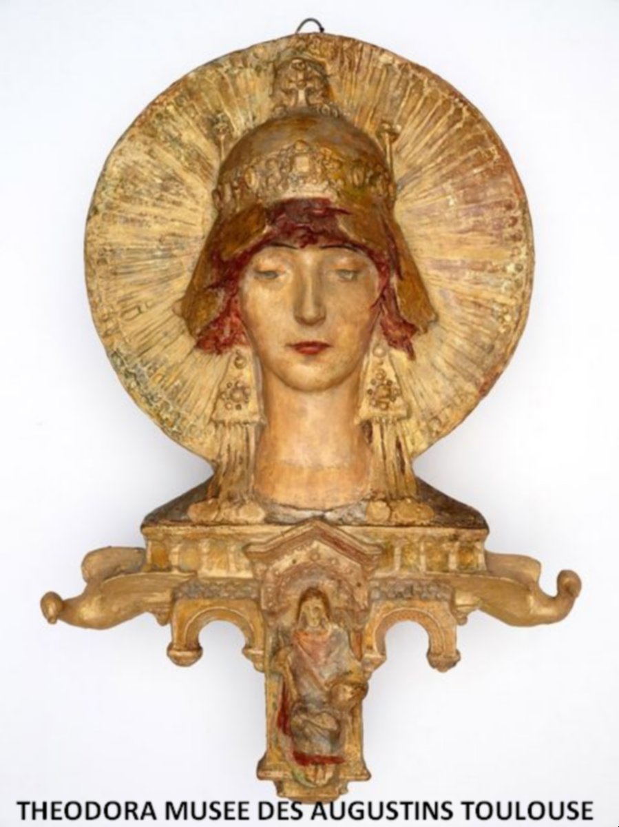 “theodora, Florentine Medallion”, Plaster Cast, Jean Rivière, Toulouse, France, 1891-photo-4