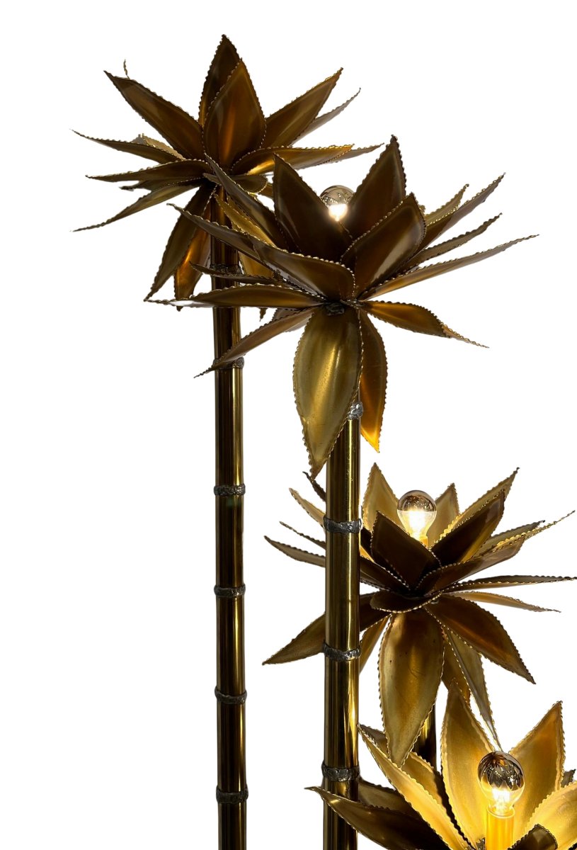 Grand lampadaire « Agave », attribué à Christian Techoueyres, Maison Jansen, France vers 1970-photo-4