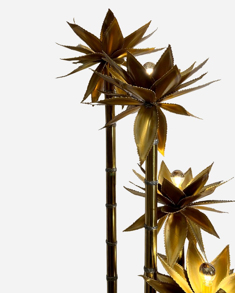 Grand lampadaire « Agave », attribué à Christian Techoueyres, Maison Jansen, France vers 1970-photo-2