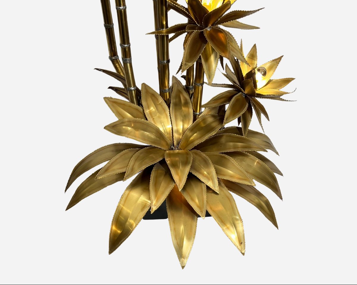 Grand lampadaire « Agave », attribué à Christian Techoueyres, Maison Jansen, France vers 1970-photo-3