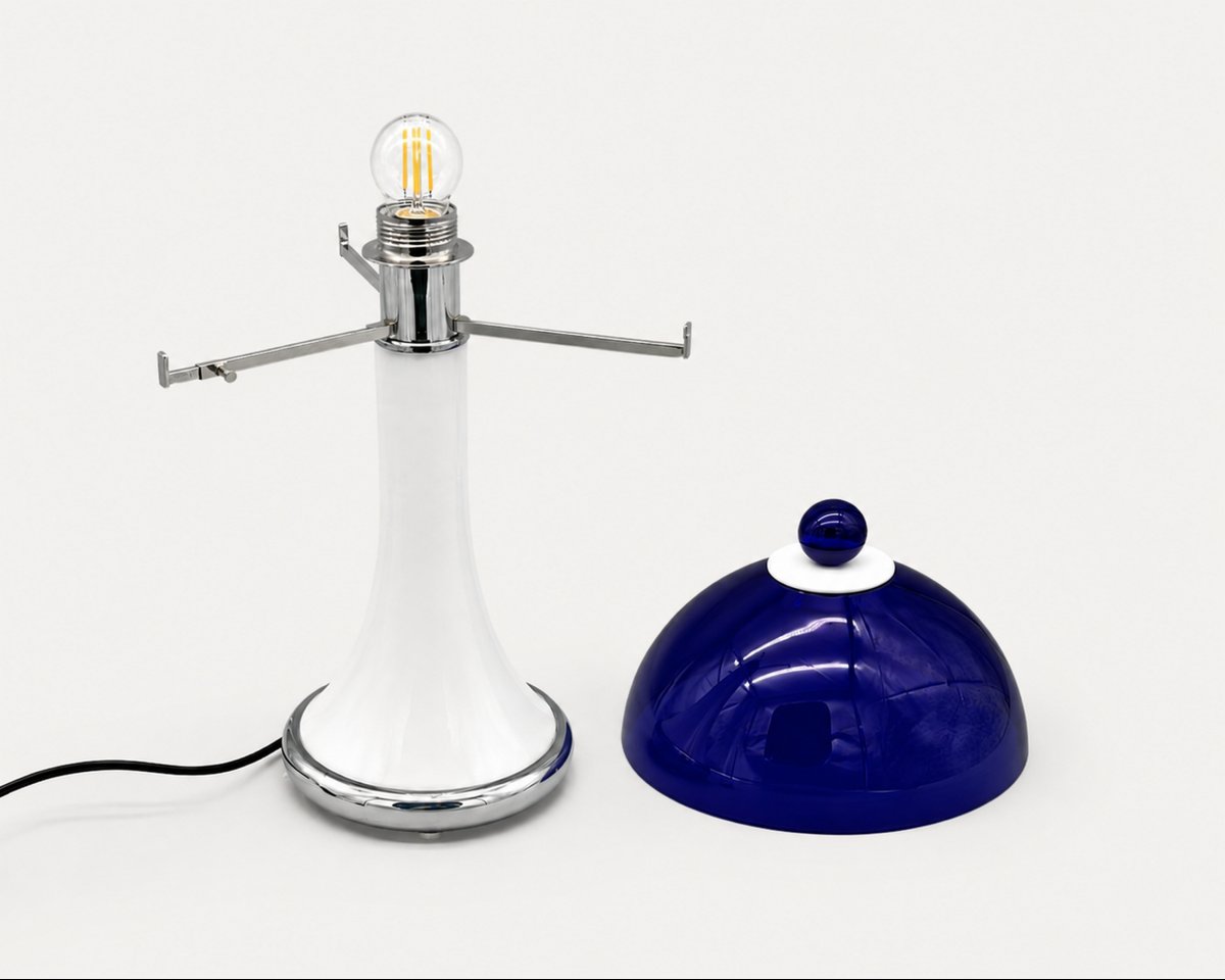Murano Glass Lamp, Attributed To Gino Cenedese, Murano, Italy, 1980-photo-3