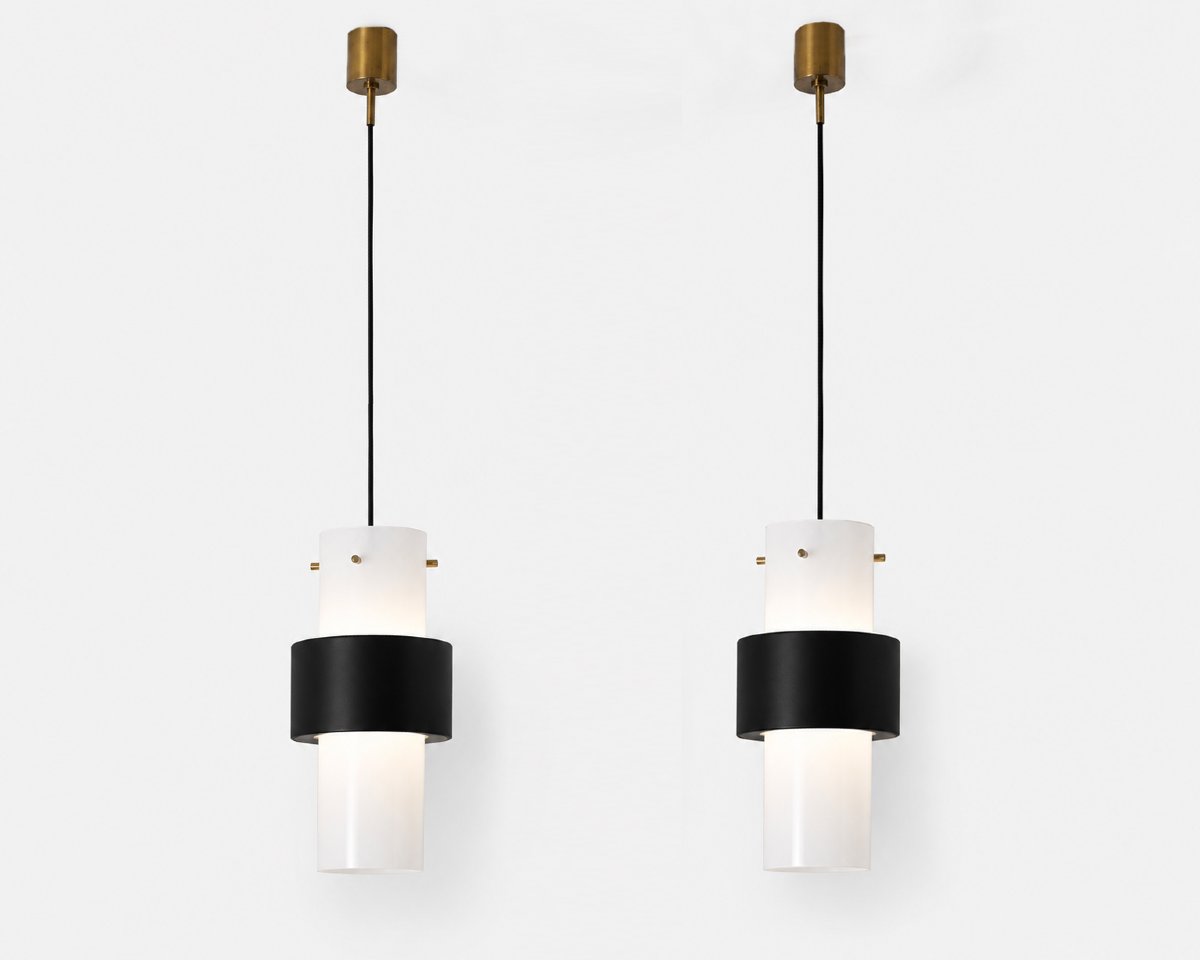 Pair Of Pendant Lamps, éditions Maison Lunel, Paris, France, Circa 1950–1960