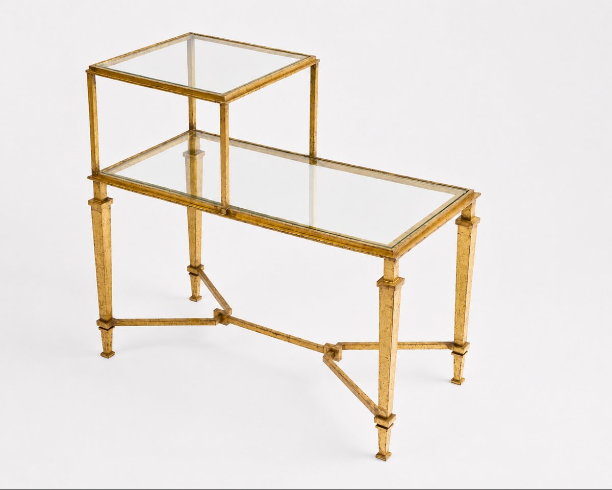 Paire de tables-bouts de canapé à deux niveaux, par Robert Thibier, Paris, France, vers 1960-photo-2