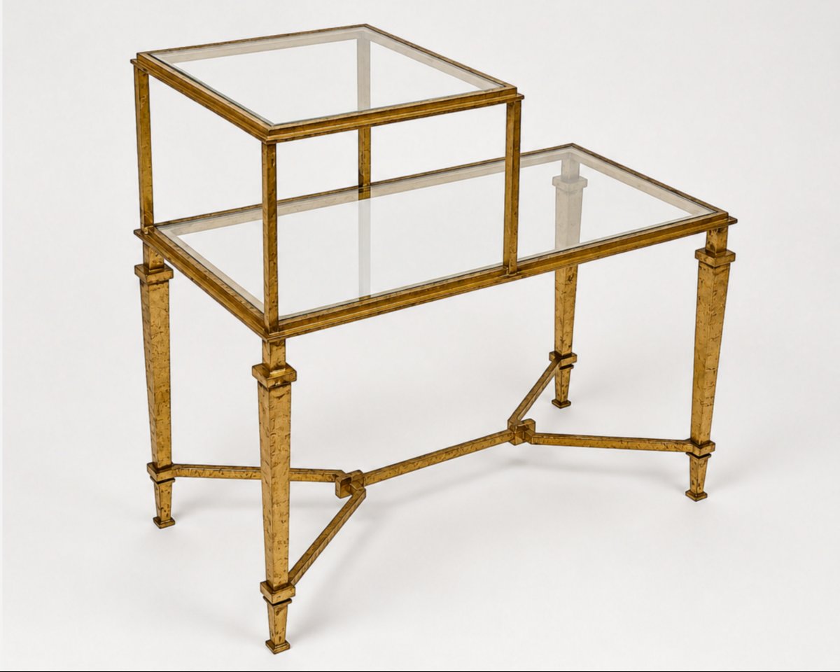 Paire de tables-bouts de canapé à deux niveaux, par Robert Thibier, Paris, France, vers 1960-photo-3