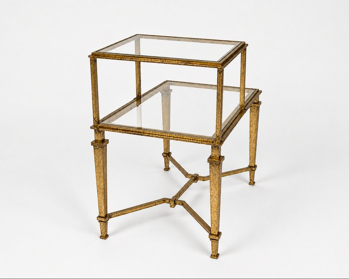 Paire de tables-bouts de canapé à deux niveaux, par Robert Thibier, Paris, France, vers 1960-photo-1