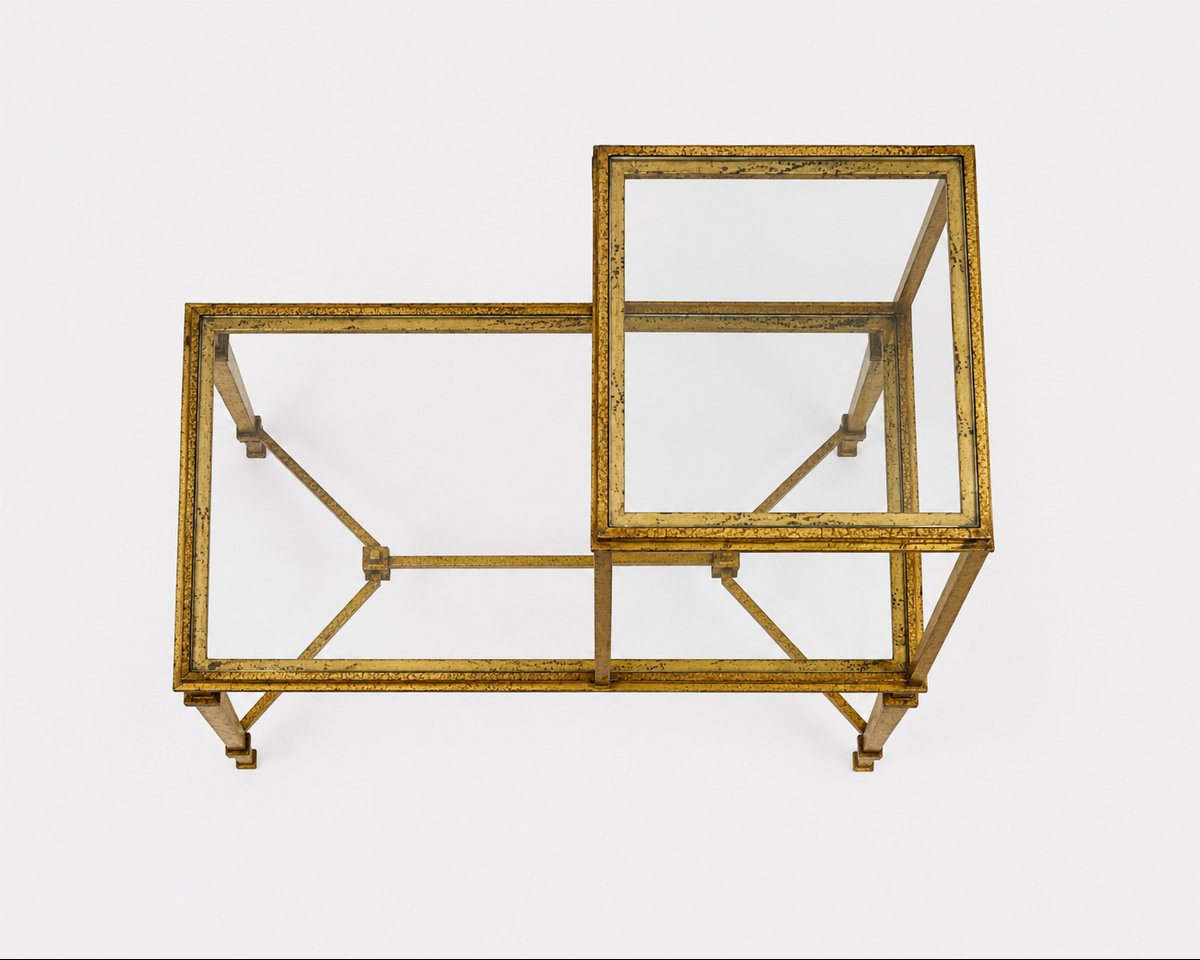 Paire de tables-bouts de canapé à deux niveaux, par Robert Thibier, Paris, France, vers 1960-photo-3