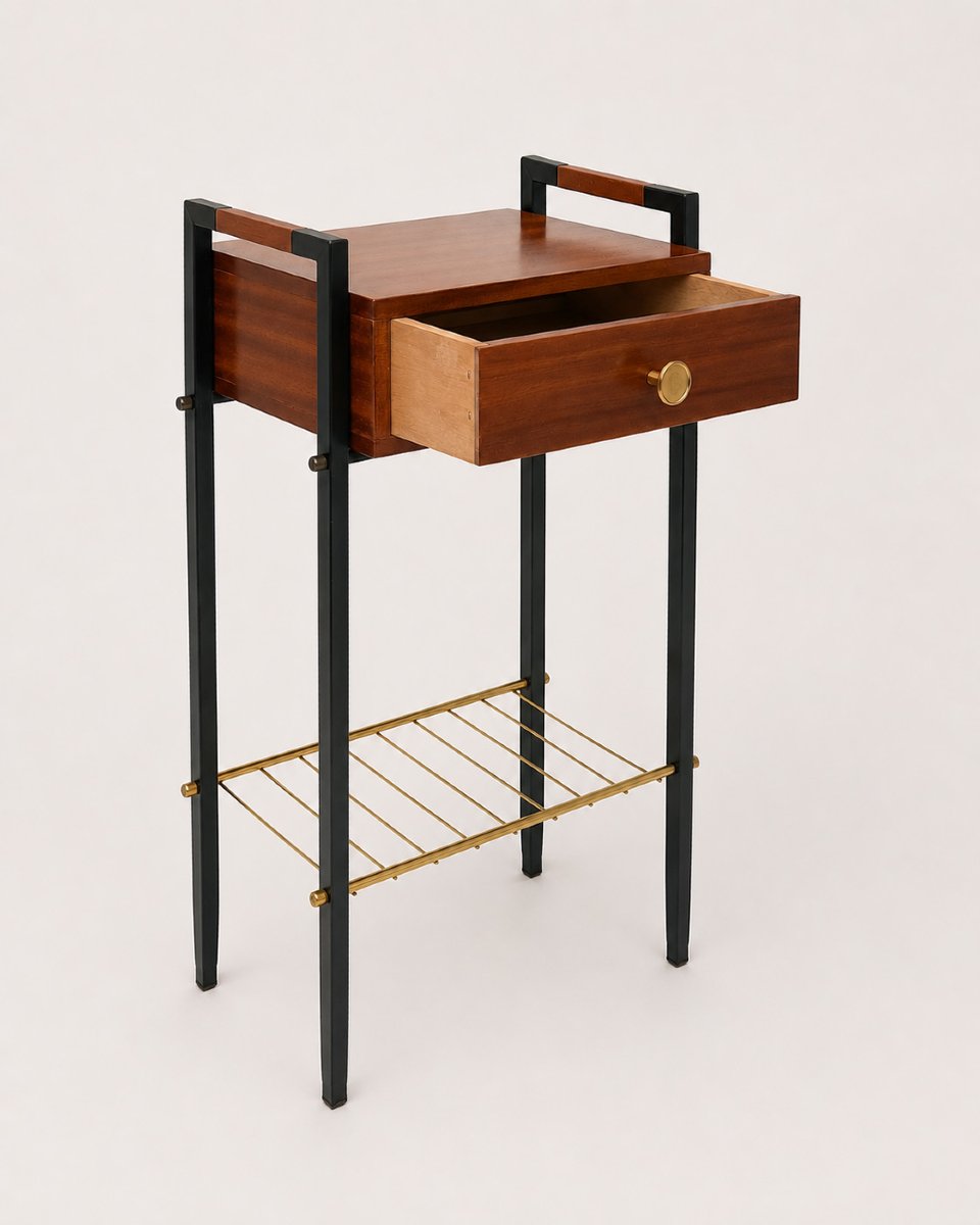Pair Of Bedside Tables, Attributed To Jacques Hitier, France, Circa 1950-photo-1