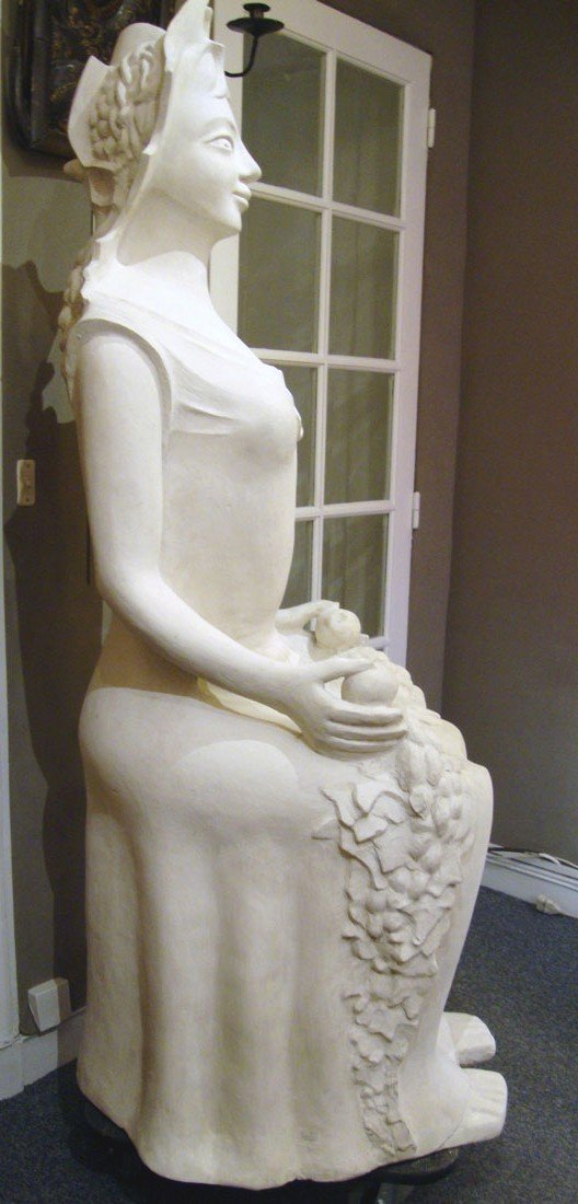 Pomona, Original Plaster By Lucile Passavant, France Circa 1960-photo-2