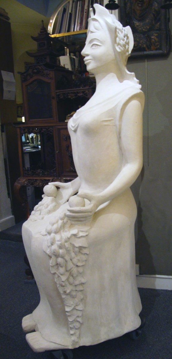 Pomona, Original Plaster By Lucile Passavant, France Circa 1960-photo-3