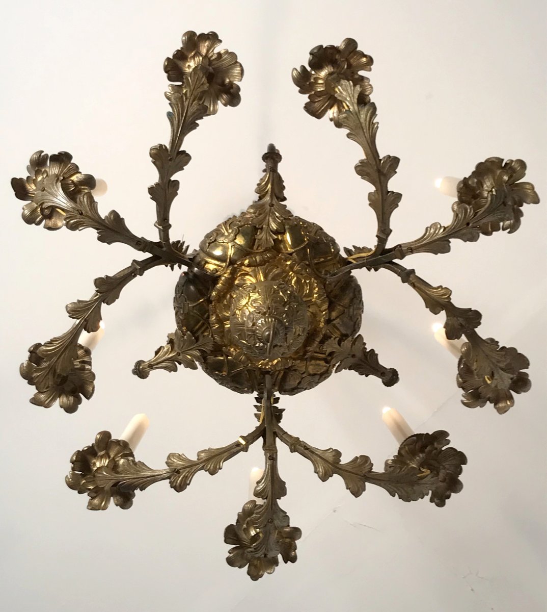 Napoleon III Chandelier In Bronze With Six Arms Of Light-photo-2