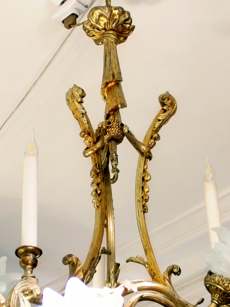 Lxv Style Chandelier In Gilt Bronze, Late Nineteenth Century-photo-3